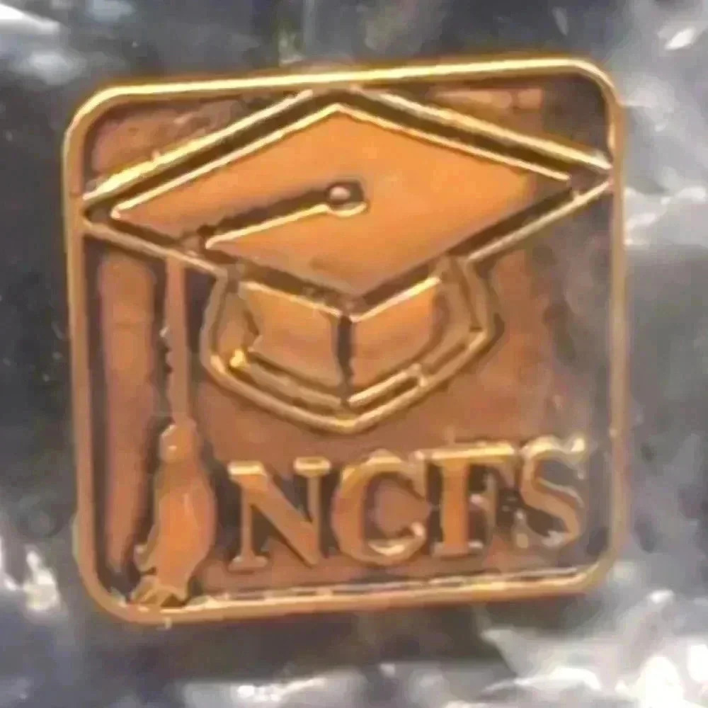 NCFS Graduation Mortar Board brass Hat Lapel pin